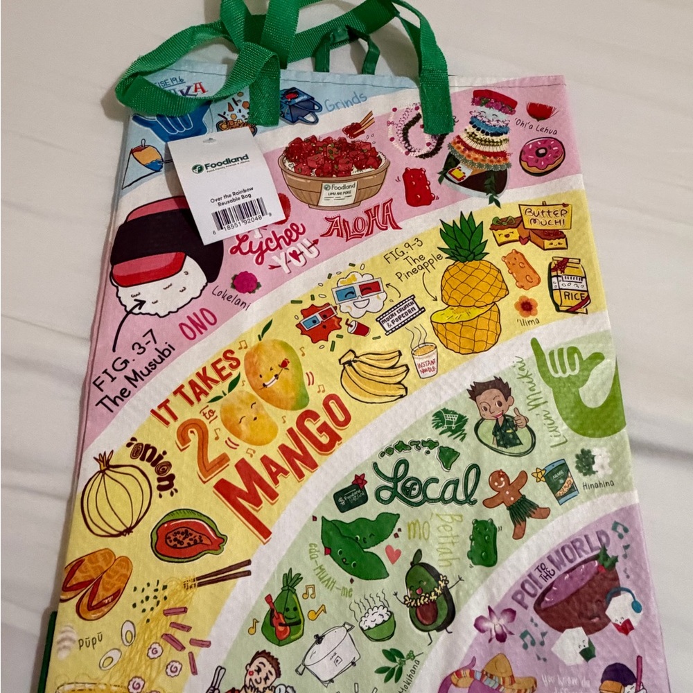 Foodland Over the Rainbow Colorful Graphic Tote Bag - NWT